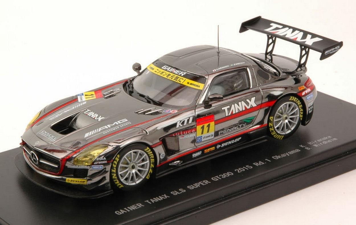 SCALE MODEL COMPATIBLE WITH MERCEDES SLS N.11 SGT300 OKAYAMA 2015 K.HIRANAKA-B.WIRDHEIM 1:43 EBBRO EB45285