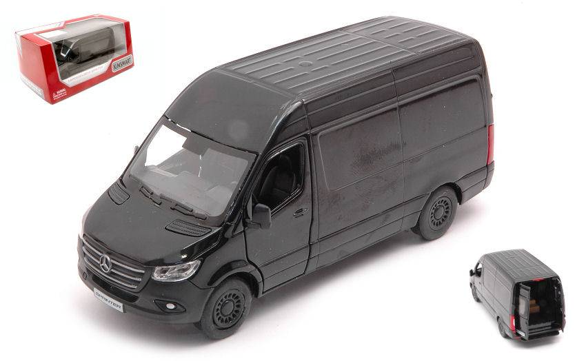 SCALE MODEL COMPATIBLE WITH MERCEDES SPRINTER 2020 BLACK BOX 12 cm KINSMART KT5426WBK