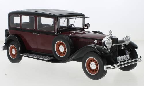 SCALE MODEL COMPATIBLE WITH MERCEDES TYP NUERBURG 460/460 K (W08) 1928 DARK RED/BLACK 1:18 MODELCARGROUP MCG18364