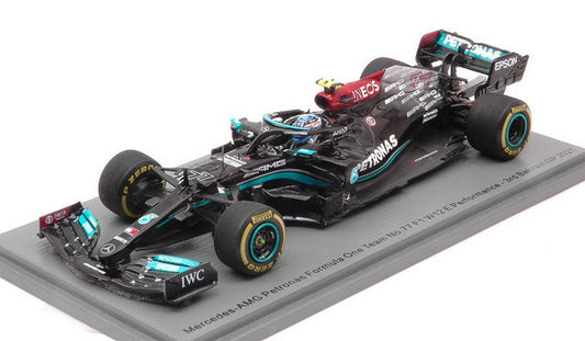 MODELE REDUIT COMPATIBLE AVEC MERCEDES W12 VALTTERI BOTTAS 2021 N.77 3ème GP DE BAHREIN 1:43 SPARK MODEL S7661