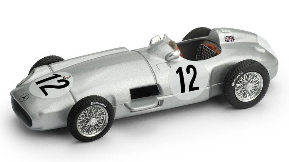 SCALE MODEL COMPATIBLE WITH MERCEDES W196 WINNER GR.BRITAIN GP 1955 STIRLING MOSS 1:43 BRUMM BM0072C