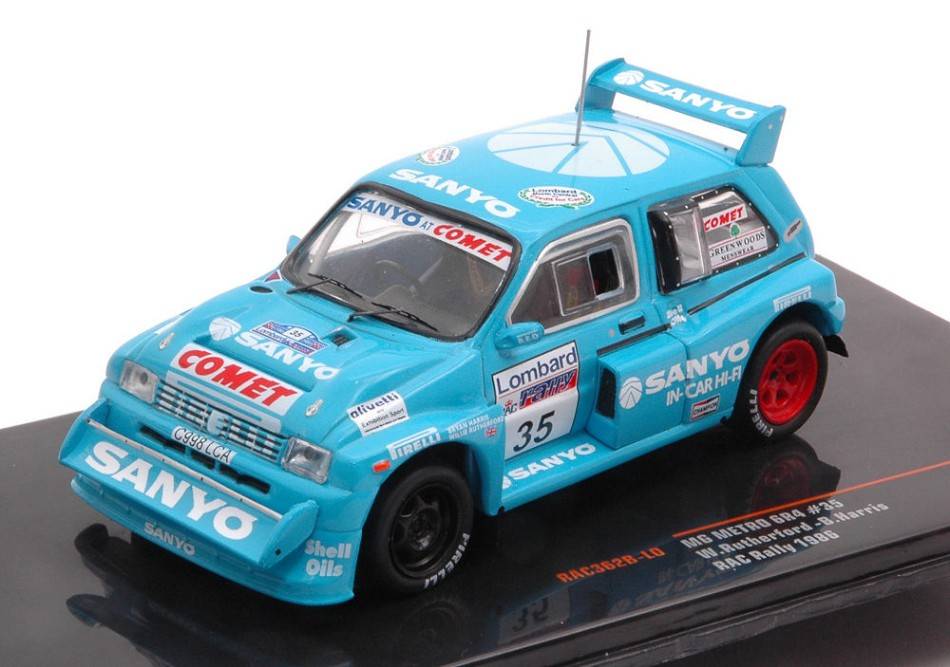 MODELLINO IN SCALA COMPATIBILE CON MG METRO 6R4 N.35 RAC RALLY 1986RUTHERFORD/HARRIS 1:43 IXO MODEL RAC362B