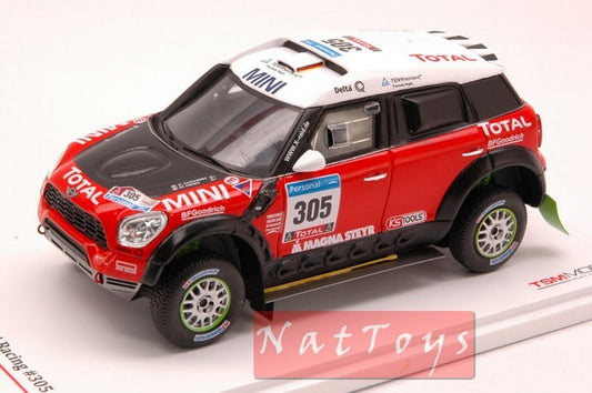 SCALE MODEL COMPATIBLE WITH MINI ALL4 RACING N.305 DAKAR 2011 1:43 TRUESCALE TSM114351