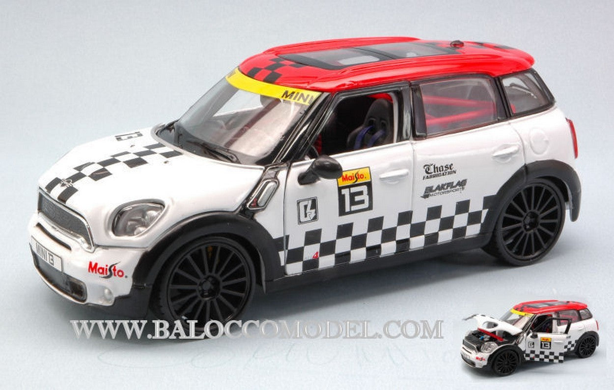 SCALE MODEL COMPATIBLE WITH MINI COUNTRYMAN N.13 WHITE/RED 1:24 MAISTO MI31367W