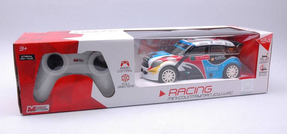 MODELLINO IN SCALA COMPATIBILE CON MINI COUNTRYMAN WRC RADIOCOMANDO 1:24 MONDO MOTORS MM63362