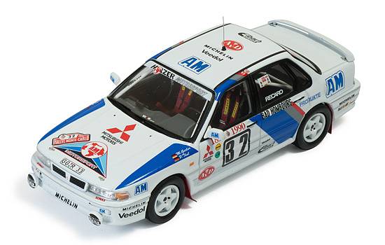 MODELE REDUIT COMPATIBLE AVEC MITSUBISHI GALANT N.32 18ème MONTE CARLO 1990 M.GERBER-P.THUL 1:43 IXO MODEL RAC231