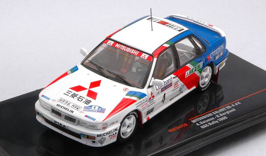 MODELE REDUIT COMPATIBLE AVEC MITSUBISHI GALANT VR-4 N.4 RAC RALLY 1990 VATANEN-BERGLUND 1:43 IXO MODEL RAC347LQ