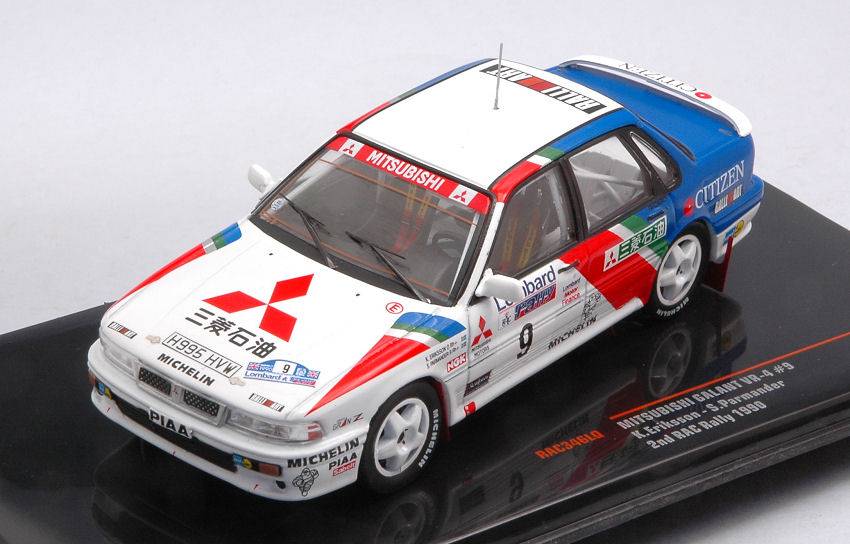 MODELE REDUIT COMPATIBLE AVEC MITSUBISHI GALANT VR-4 N.9 RAC RALLY 1990 ERIKSSON-PARMANDER 1:43 IXO MODEL RAC346LQ