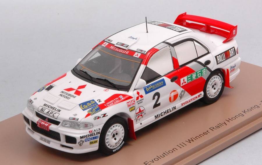 MODELLINO IN SCALA COMPATIBILE CON MITSUBISHI LANCER EVO III N.2 WINNER HONG KONG 1996 A.VATANEN-TILBER SPARK MODEL S6514