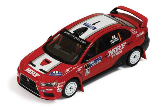 MODELLINO IN SCALA COMPATIBILE CON MITSUBISHI LANCER EVO X N.1 RALLY HOKKAIDO 2010  MURPHY-TAGUCHI 1:43 IXO MODEL RAM452