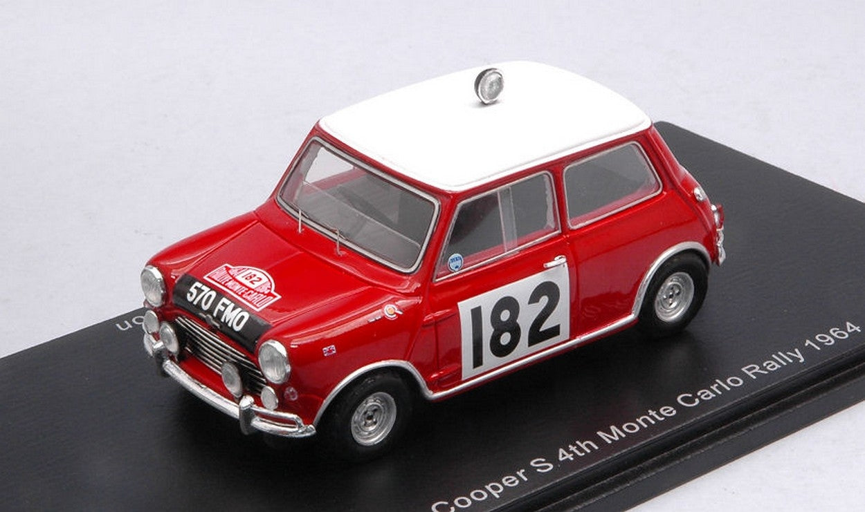 MODELE REDUIT COMPATIBLE AVEC MORRIS COOPER S N.182 4ème RALLYE DE MONTE CARLO 1964 T.MAKINEN-P.VANSON 1:43 SPARK MODEL S1191