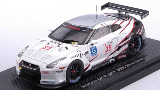 MODELLINO IN SCALA COMPATIBILE CON NISSAN GT-R GT1 N.35 SILVERSTONE 2009 M.KRUMM-D.TURNER 1:43 EBBRO EB44305