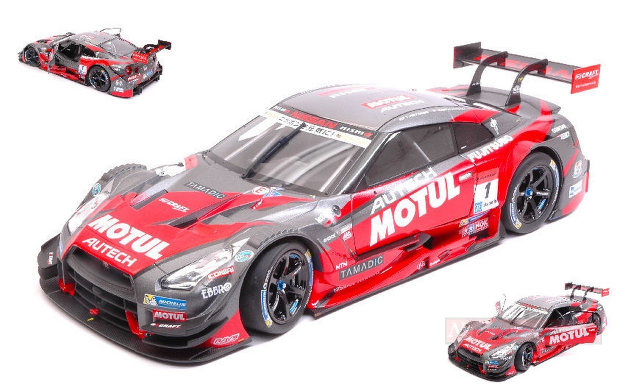 MODELLINO IN SCALA COMPATIBILE CON NISSAN GT-R N.1 2nd OKAYAMA SUPER GT500 2015 MATSUDA-QUINTARELLI 1:18 EBBRO EB81022