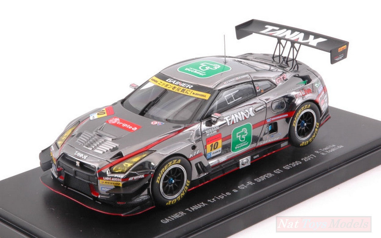 SCALE MODEL COMPATIBLE WITH NISSAN GT-R N.10 18th SUPER GT300 2017 R.TOMITA-H.YOSHIDA 1:43 EBBRO EB45526