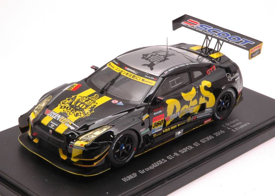 SCALE MODEL COMPATIBLE WITH NISSAN GT-R N.360 SUPER GT300 2016 Y.SHIBATA-A.TANAKA-S.KIYOHARA 1:43 EBBRO EB45403