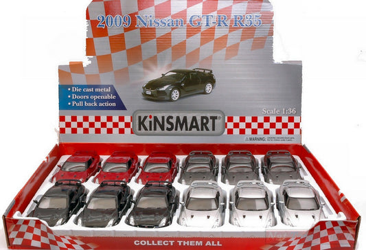 SCALE MODEL COMPATIBLE WITH NISSAN GT-R R35 2009 12.5 cm 1:36 KINSMART KT5340