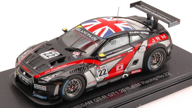 MODELE REDUIT COMPATIBLE AVEC NISSAN R35 GT-R N.22 ACCIDENT FIA GT1 T.TROPHY 2011 DUMBRECK-WEST.1:43 EBBRO EB44712