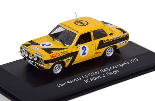 SCALE MODEL COMPATIBLE WITH OPEL ASCONA 1.9 SR N.2 RALLY ACROPOLIS 1975 ROHRL-BERGER 1:43 CMR MODEL REPLICARS WRC023