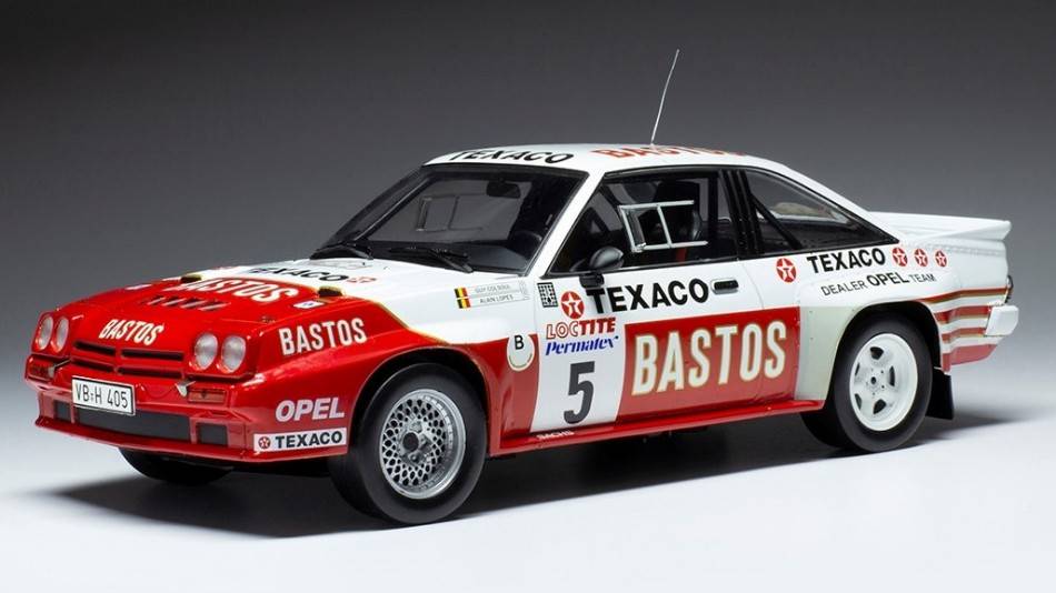 SCALE MODEL COMPATIBLE WITH OPEL MANTA 400 N.5 RALLY YPRES 1985
 COLSOUL/LOPES 1:18
 IXO MODEL 18RMC134