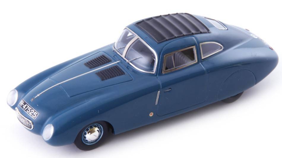 MODELLINO IN SCALA COMPATIBILE CON OPEL SUPER 6 STREAMLINER 1937 GREY/BLUE 1:43 AUTOCULT ATC04034