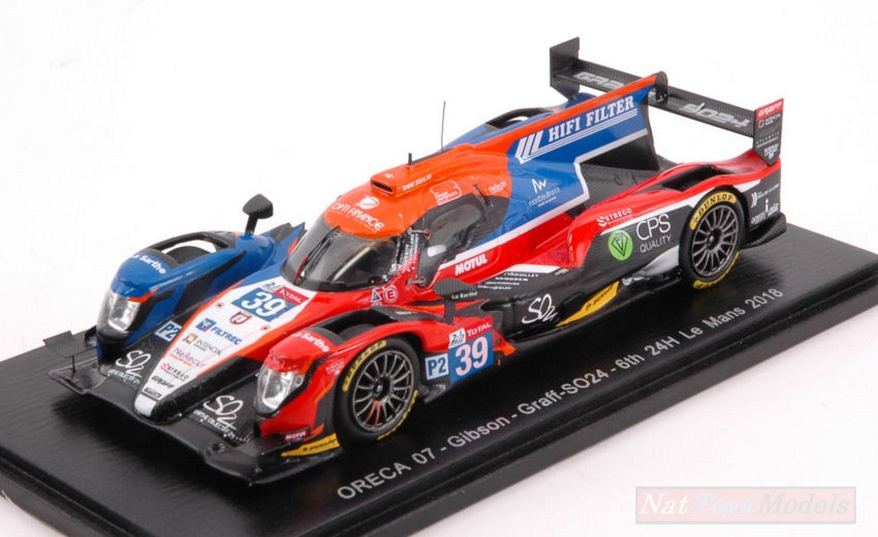 MODELE REDUIT COMPATIBLE AVEC ORECA 07 - GIBSON N.39 6ème LM 2018 V.CAPILLAIRE-J.HIRSCHI-T.GOMMENDY1:43 SPARK MODEL S7024