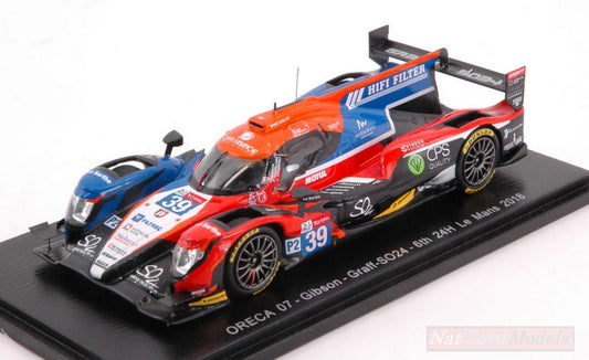 MODELLINO IN SCALA COMPATIBILE CON ORECA 07 - GIBSON N.39 6th LM 2018 V.CAPILLAIRE-J.HIRSCHI-T.GOMMENDY1:43 SPARK MODEL S7024