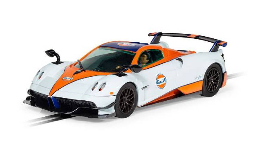 MODELLINO IN SCALA COMPATIBILE CON PAGANI HUAYRA BC ROADSTER GULF EDITION SLOT 1:32 SCALEXTRIC C4335