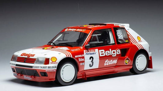 SCALE MODEL COMPATIBLE WITH PEUGEOT 205 T16 N.3 RALLY YPRES 1985 DARNICHE/MAHE 1:18
 IXO MODEL 18RMC135