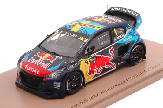 MODELLINO IN SCALA COMPATIBILE CON PEUGEOT 208 WRX N.1 WINNER RACE 7 SPAIN 2020 TIMMY HANSEN 1:43 SPARK MODEL S7880