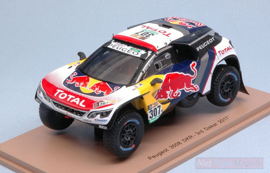 MODELLINO IN SCALA COMPATIBILE CON PEUGEOT 3008 DKR N.307 3rd DAKAR 2017 DESPRES-CASTERA 1:43 SPARK MODEL S5612