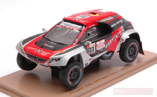 MODELE REDUIT COMPATIBLE AVEC PEUGEOT 3008 DKR N.333 DAKAR 2019 JPBESSON-J.BRUCY 1:43 SPARK MODEL S5629