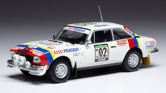 SCALE MODEL COMPATIBLE WITH PEUGEOT 504 COUPE V6 N.2 RALLY COTE D'IVOIRE 1978 NICOLAS/GAMET 1:43 IXO MODEL RAC417A