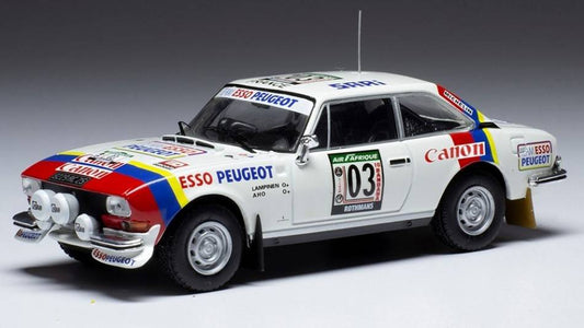 SCALE MODEL COMPATIBLE WITH PEUGEOT 504 COUPE V6 N.3 RALLY COTE D'IVOIRE 1978 LAMPINEN/AHO 1:43 IXO MODEL RAC417C