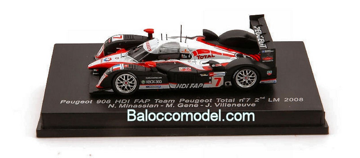 MODELE REDUIT COMPATIBLE AVEC PEUGEOT 908 HDI N.7 2ème LM 08 1:87 SPARK MODEL S87085