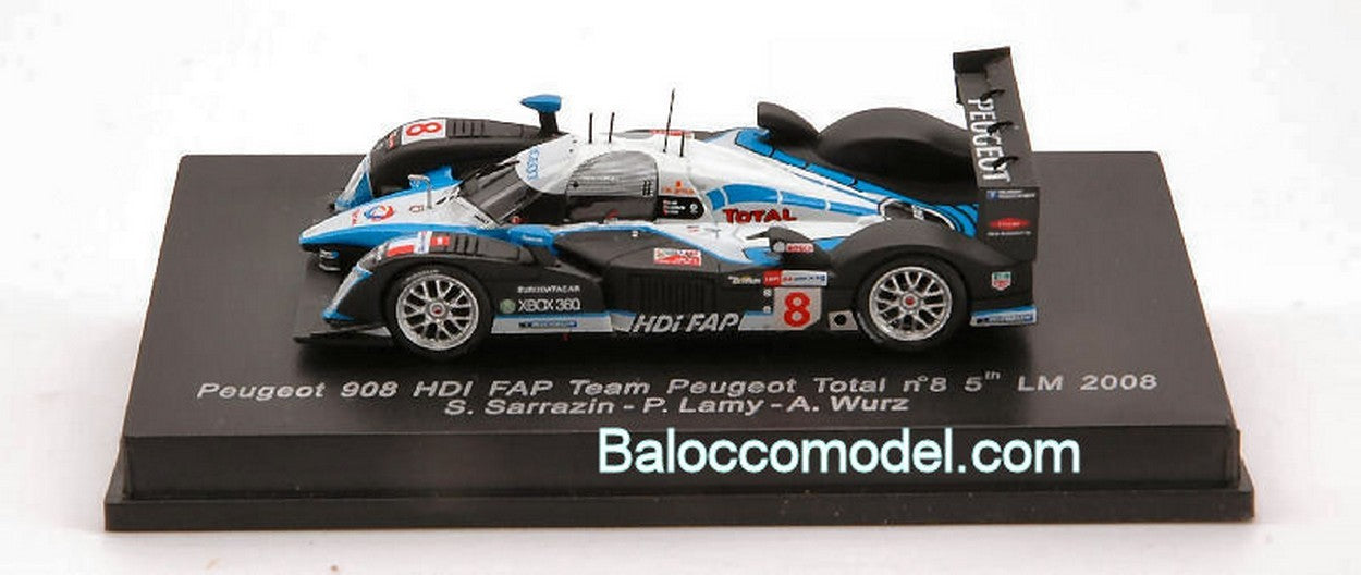 MODELE REDUIT COMPATIBLE AVEC PEUGEOT 908 HDI N.9 3ème LM 08 1:87 SPARK MODEL S87086