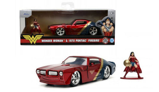 SCALE MODEL COMPATIBLE WITH PONTIAC 1972 FIREBIRD "WONDER WOMAN" RED/BLUE 1:32 JADA TOYS JADA253253009