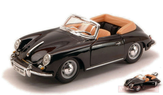 SCALE MODEL COMPATIBLE WITH PORSCHE 356 B CABRIOLET 1961 BLACK 1:24 BURAGO BU22078