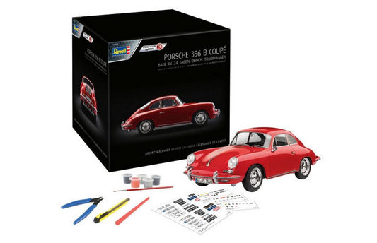 SCALE MODEL COMPATIBLE WITH PORSCHE 356 B COUPE' (EASY CLICK) ADVENT CALENDAR/BUILD IN 24 DAYS 1:16 REVELL RV01029