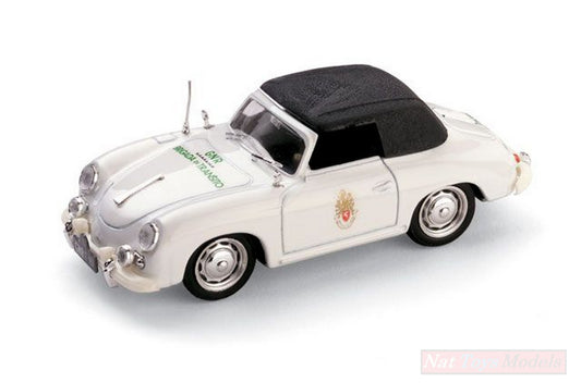 MODELE REDUIT COMPATIBLE AVEC PORSCHE 356 CABRIOLET FERMÉ POLICE PORTUGAISE 1952 1:43 BRUMM BM0198C