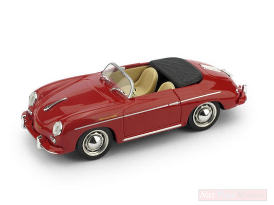 SCALE MODEL COMPATIBLE WITH PORSCHE 356 SPEEDSTER APERTA 1952 SPECIAL COLOR RUBY RED 1:43 BRUMM BM0117S-05