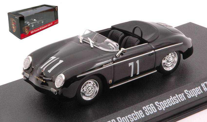 MODELE REDUIT COMPATIBLE AVEC PORSCHE 356 SPEEDSTER N.71 PORSCHE COLLECTION NOIR 1:43 GREENLIGHT GREEN86538