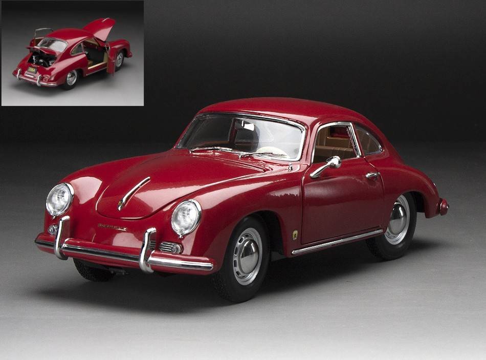 MODELE REDUIT COMPATIBLE AVEC PORSCHE 356A 1500 GS CARRERA GT 1957 ROUGE 1:18 SUNSTAR SS1350