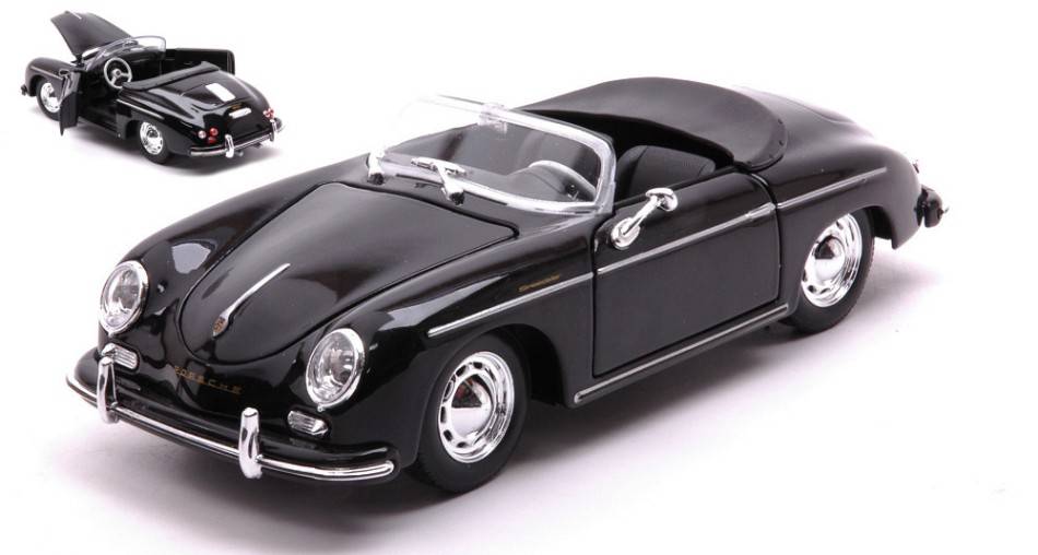 MODELE REDUIT COMPATIBLE AVEC PORSCHE 356A SPEEDSTER NOIR 1:24 WELLY WE24106CBK