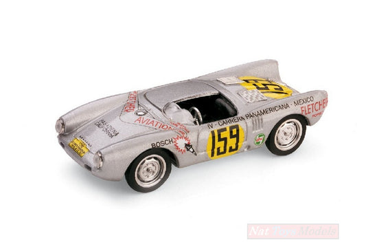 MODELLINO IN SCALA COMPATIBILE CON PORSCHE 550 RS N.159 RETIR.CARRERA PANAMERICANA MEXICO 1953 K.KLING 1:43 BRUMM BM0235A