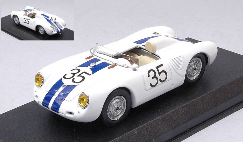 MODELLINO IN SCALA COMPATIBILE CON PORSCHE 550 RS N.35 24 H LM 1957 HUGUS-GODIN DE BEAUFORT 1:43 BEST MODEL BT9619-2