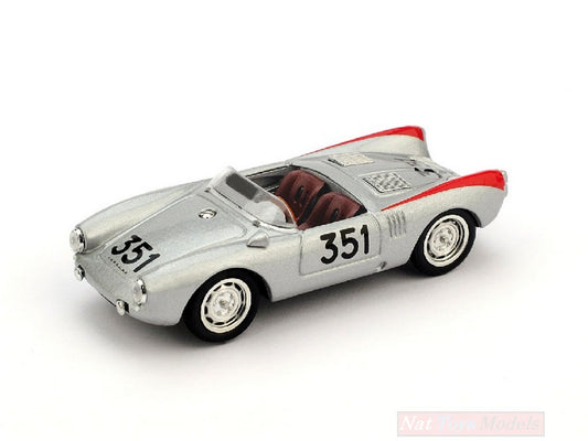 SCALE MODEL COMPATIBLE WITH PORSCHE 550 SPIDER N.351 6th MM 1954 HERRMANN-LINGE 1:43 BRUMM BM0195