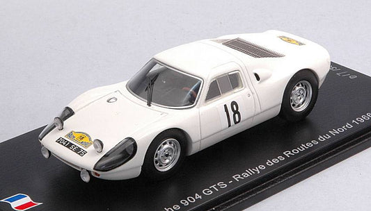 MODÈLE RÉDUIT COMPATIBLE AVEC PORSCHE 904 GTS N.18 RALLYE DES ROUTES DU NORD 1966 SCHLESSER 1:43 SPARK MODEL SF166