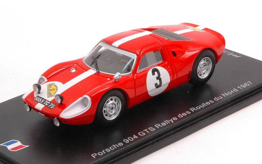 MODELLINO IN SCALA COMPATIBILE CON PORSCHE 904 GTS N.3 RALLYE DES ROUTES DU NORD 1966 ROQUES-DUMOUSS.1:43 SPARK MODEL SF165