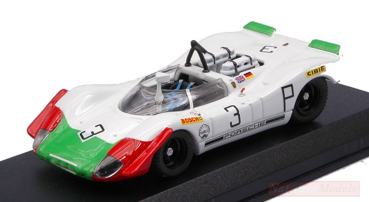 MODELLINO IN SCALA COMPATIBILE CON PORSCHE 908/2 N.3 3rd 1000 KM NURBURGRING 1969 V.ELFORD-K.AHRENS JR.1:43 BEST MODEL BT9771