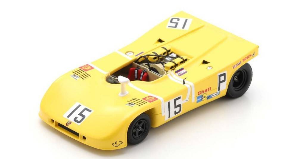 MODELLINO IN SCALA COMPATIBILE CON PORSCHE 908-3 N.15 2nd 1000 KM NURBURGRING 1970 H.HERMANN-R.ATTWOOD 1:43 SPARK MODEL SG828